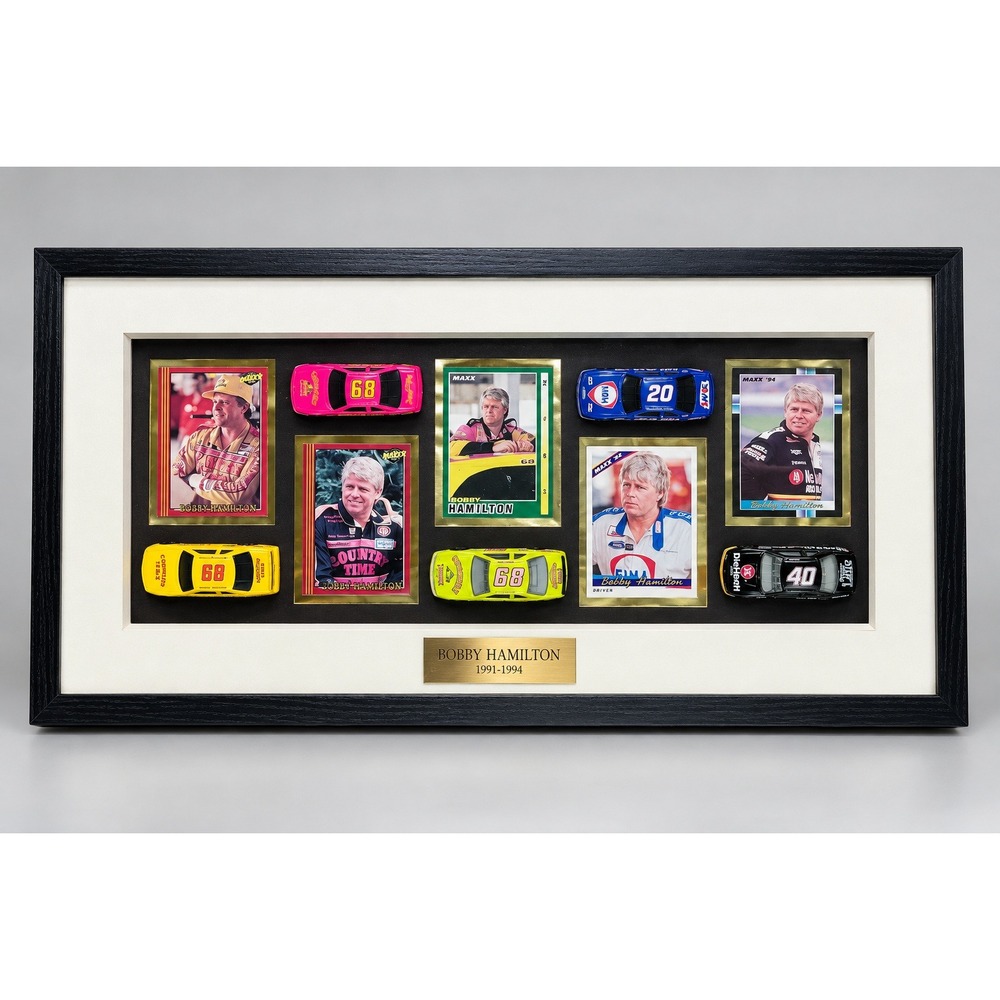 Bobby Hamilton NASCAR 1991-94 Framed Diecast Cars Cards Shadow Box Vintage
